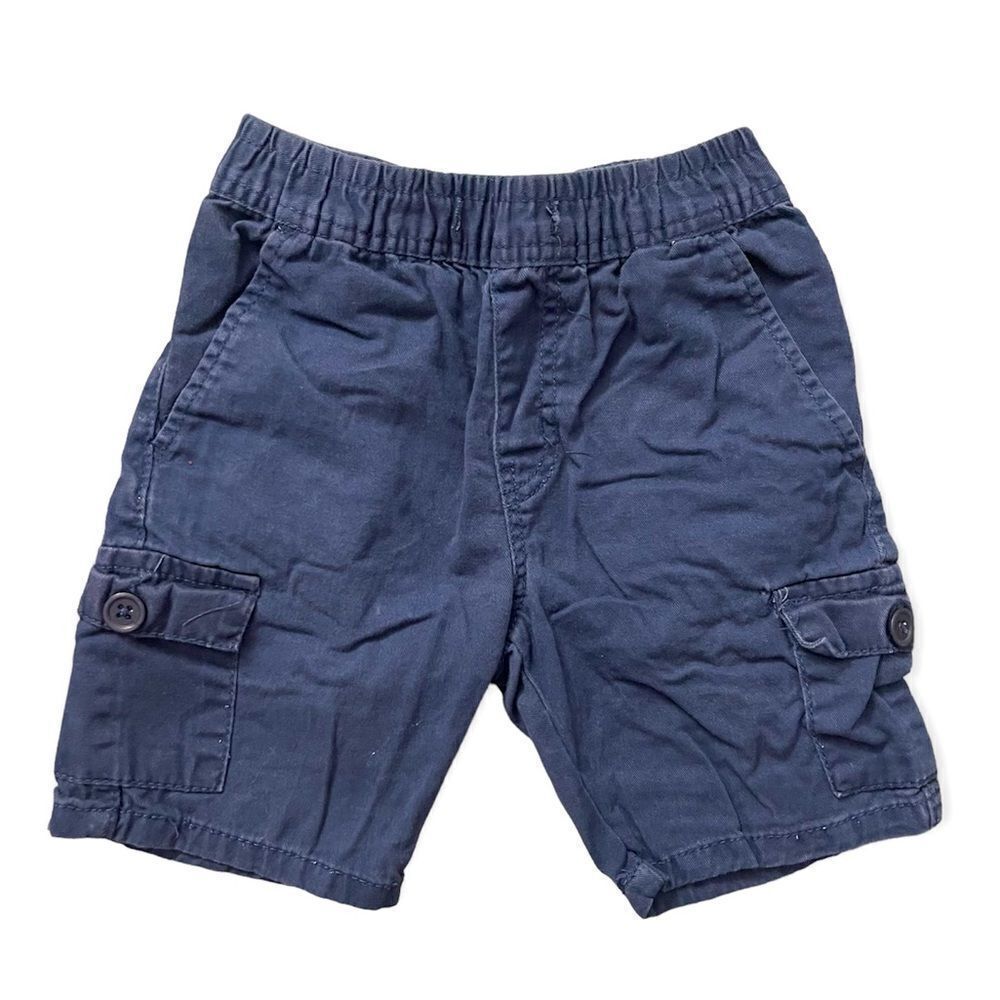 Canyon Club Boy’s Navy Blue Pull On Elastic Waist Cotton Cargo Shorts Size 5
